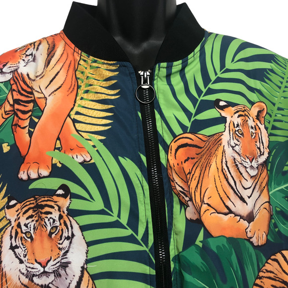 Tiger Streetwear Jacket Mens 2X Satin Bomber - Picture 5 of 6